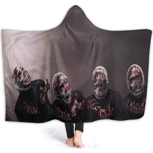 Kids Hooded Blanket Wizard Super Soft Warm and Comfortable Screaming Scary Zombies Blanket for Office Cape Snuggle 50"x40"
