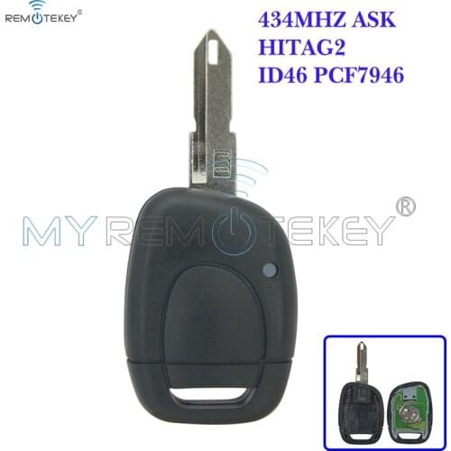 Remtekey Remote car key 1 button for Renault Clio II 2001 2002 2003 2004 2005 ID46 - PCF7946 chip 434 Mhz NE73