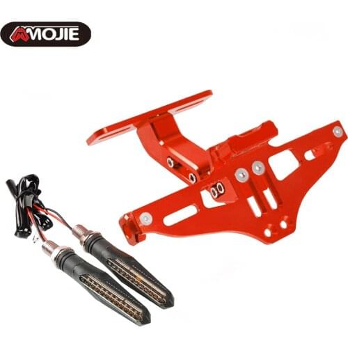 For KAWASAKI NINJA ZZR600 ZZR 600 1990-2009 Motorcycle Adjustable Angle License LED Lamp Number Plate Frame Holder Bracket