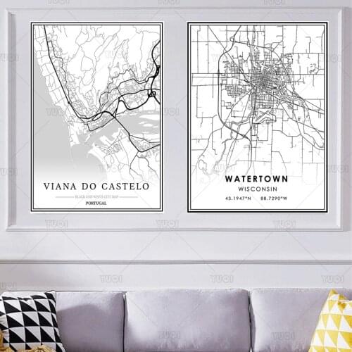 WATERTOWN WELLINGTON WEST VIRGINIA viana do castelo volendam City Map Poster PaintingWorld CityMap