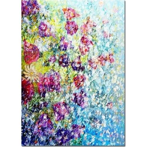 Unframe Color Abstract Painting Beautiful Flowers New ArrivalOil Paintings Art Hand-painted Canvas Wall Artwork For Room Decor