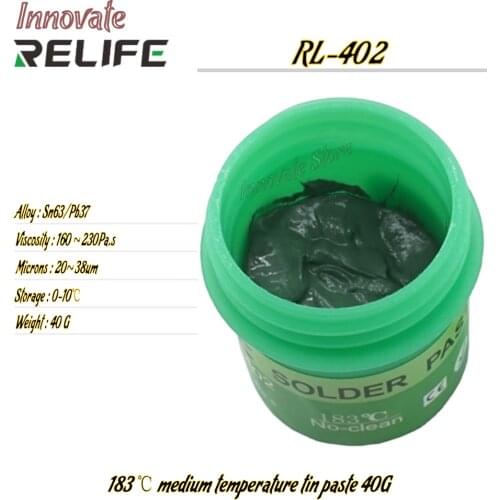 RELIFE RL-400 RL-401 RL-402 No-clean Soldering Paste Sn63/Pb67 183°C Solder Paste for iphone phone BGA Reballing Soldering