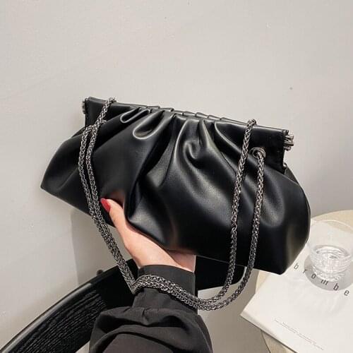 Folds Design Small PU Leather Shoulder Crossbody Bags For Women 2021 Summer Fashion New Brand Travel Chain Handbags and Purses