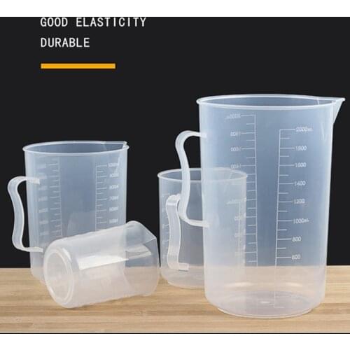 250/500/2000ml Transparent Kitchen Laboratory Plastic Measuring Cup Graduated Volumetric Container Tool 1 Pcs