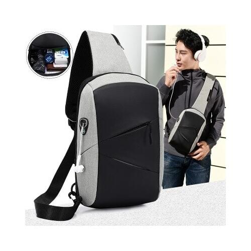 Mens Shoulder Bag Anti-theft Chest Pack Canvas USB Charging Sports Crossbody Handbags For Men 2020 Chest Bags Belt Waist Packs