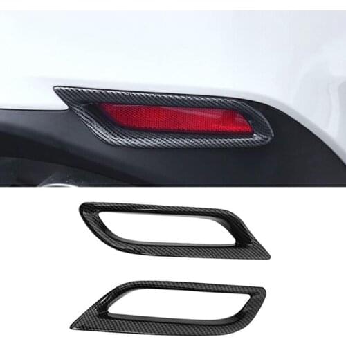 Pcmos 2020 ABS Carbon Fiber Rear Tail Fog Light Lamp Covers Trim Black For Toyota Camry Stickers New