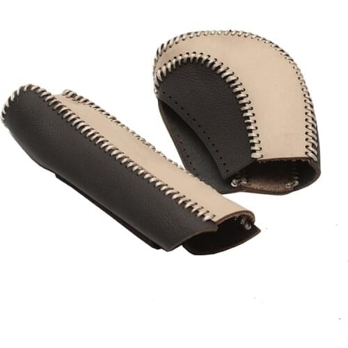 Genuine Cow Leather Car Gear Shift Collars Handbrake Cover Case for Toyota Land Cruiser 200 LC200 Fj200 2016-2020 Car Styling