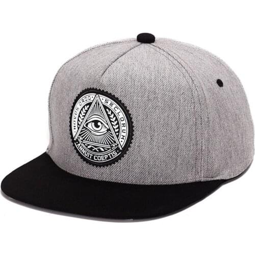 2019 new High Quality cotton snapback 3d god eyes plastic patch mens flat brim baseball cap hip hop hat and cap for men&women