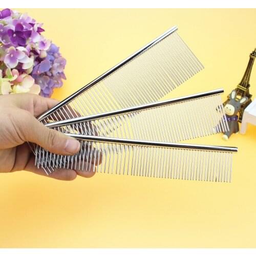 New Convenient Cat Dog Grooming Tool Shedding Combs 7.5 Inch Pet Stainless Steel Comb