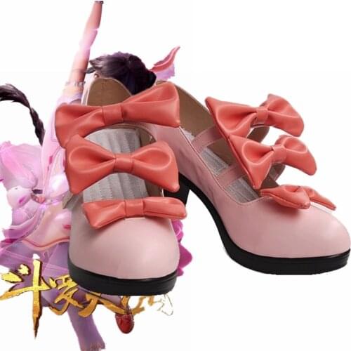 Soul Land Chinese Anime Douluo Mainland Dance Cos Shoes Custom Made Pink Big Size 34-48 Cosplay Lolita Shoes