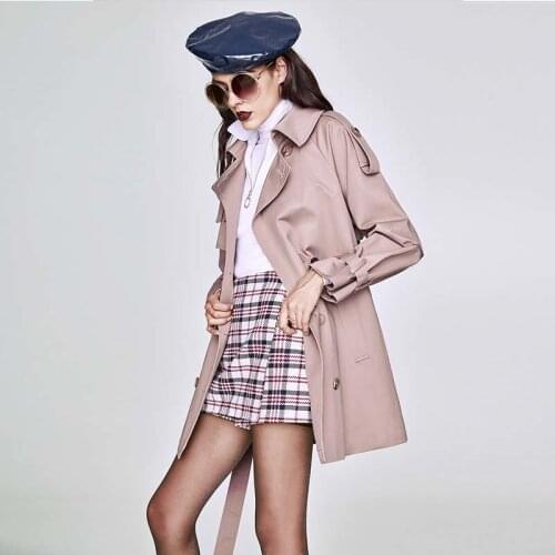 Trench Coat For Women 2020 New Spring Fashion Double Breasted Long Coats Lady Elegant Windbreaker Streetwear Overcoat LX2646