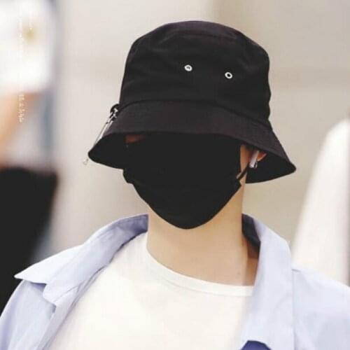 Summer ring letter Harajuku cotton Bucket Hat Men Women k pop bob Outdoor Beach sun hat fashion panama Fishing Fisherman Hat