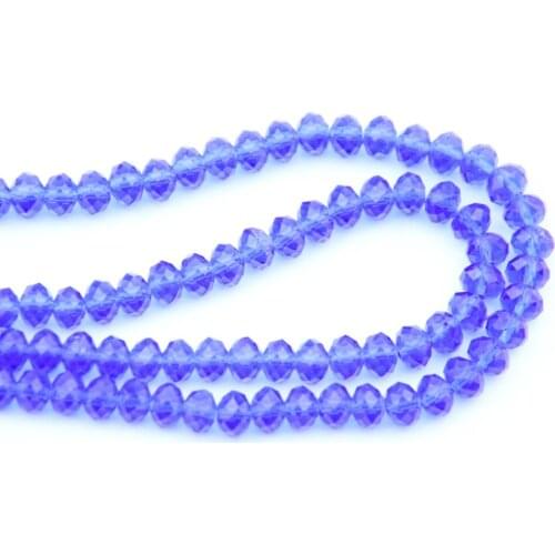 Sapphire 2*3-8*10mm Glass Rondelle Flat Ball Bead Top Quality Crystal Prism Part For Birthday Wedding Party Decoration Supply