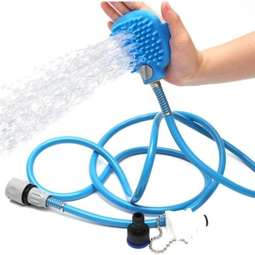 Pet Bathing Tool Comfortable Massager Shower Tool Sprayer Scrubber In One Cleaning Washing Bath Sprayers Dog Cat Brush Supplies