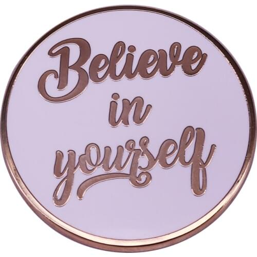 Believe in yourself button badge encouraging statement Brooch motivational glitter Jewelry