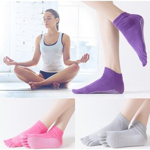 Women NonSlip Yoga Socks Summer Quick-Dry Breathable Ballte Pilates Yoga Dance Fitness Gym Sport Five Toe Colourful Elastic Sock