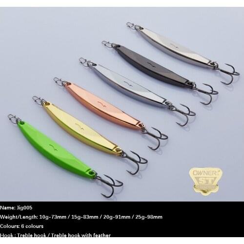 1pc Micro Metal Jig (10g,15g,20g,25g) Lightning Fishing Lures Sinking Bait With Owner Hook