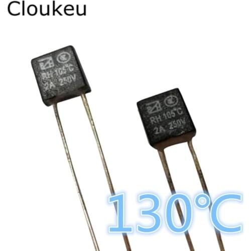 10Pcs RH 130C 2A250V Temperature fuse 130 Centigrade