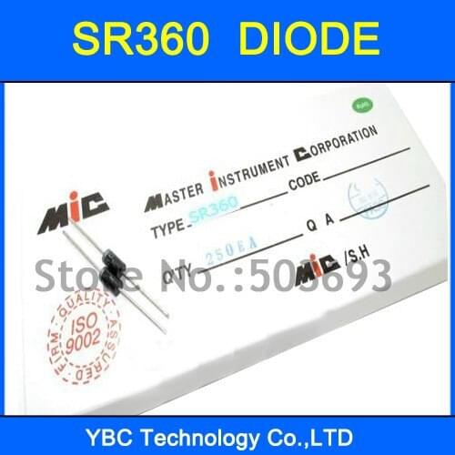 100pcs/lot SR360 Schottky Diode