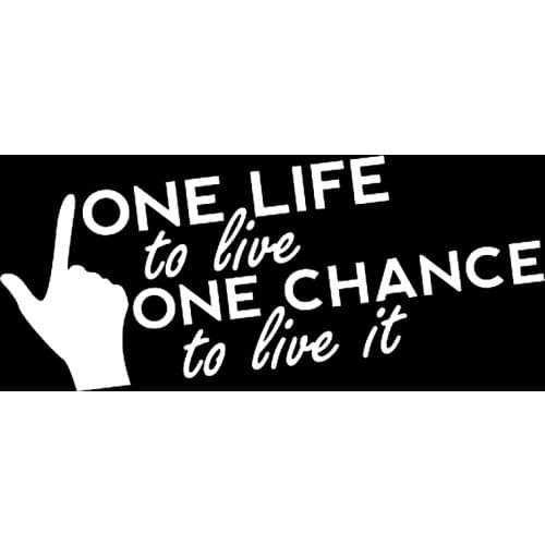 15*6.5cm ONE LIFE ONE CHANCE LIVE IT Sticker Decal Brief Literary And Artistic Quotations Vinyl Sticker Car Decor
