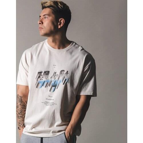 2020 Summer Short Sleeve Cotton Gyms T-Shirt Men Fitness Sportswear Running Workout Shirts Bodybuilding Tees Tops Brand Clothing