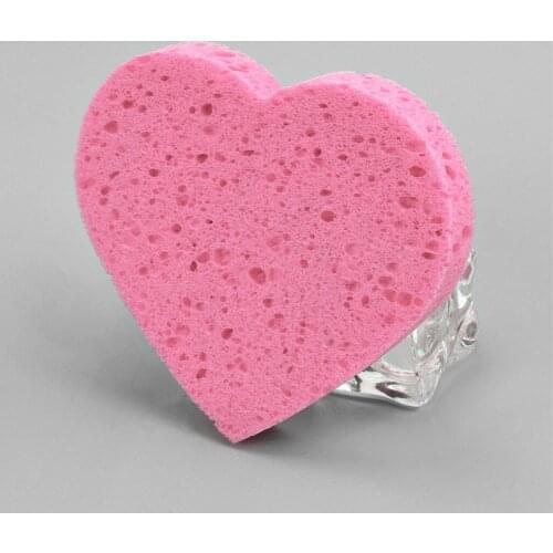 5Pcs Exfoliating Facial Cleaning Cellulose Sponge Face Neck Washing Pad Pink