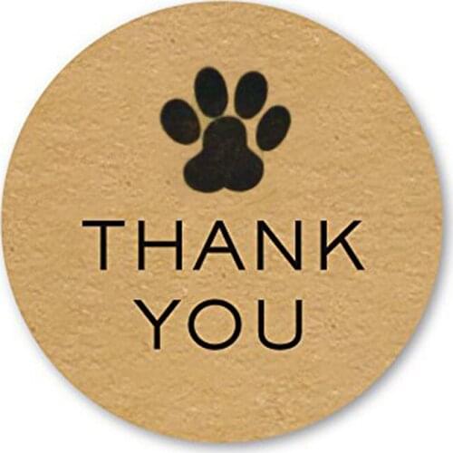 500 Pcs/roll Round Kraft Paper Label Sticker black Thank You Hand Made With Love Heart Stickers for Scrapbook Stationery Sticker