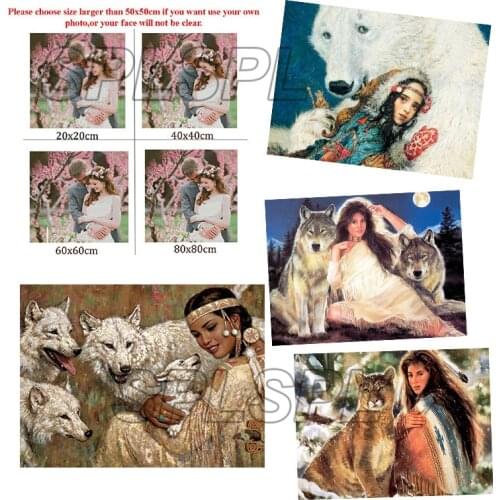 5D Diamond Painting Full Diamond Character Diy Gift Girl Dancing with Wolves Home Decoration Cross Stitch Kit Can Be Customized