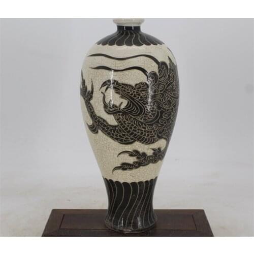 9 Antique SongDynasty porcelain vase,CiZhou Kiln ornaments Dragon bottle,hand painted crafts,Decoration,Collection&Adornment