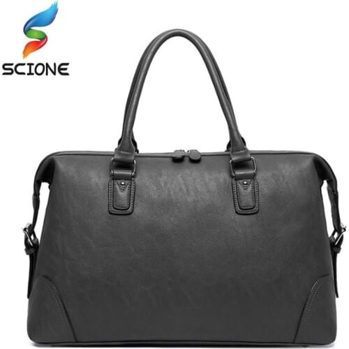 Large Capacity Top PU Leather Outdoor Waterproof Sports Gym Bag Men and Women Travel Handbags Fitness Briefcase Leisure Bag