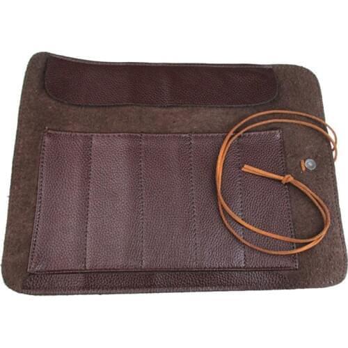 Tools Knives Roll Up Bag Carving Pocket Knives Leather Bag Storage Organizer Leather Seal Engraving Roll-Up Knife Cover