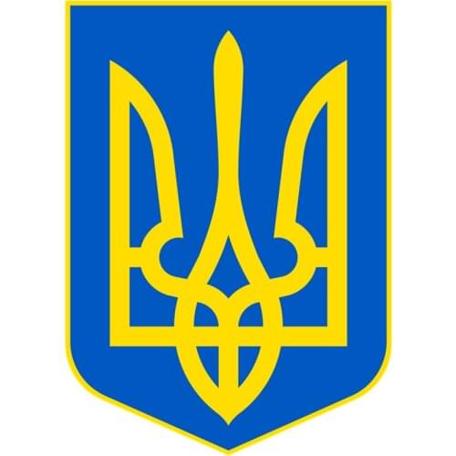 CK2703#13*18cm Coat of Arms of Ukraine funny car sticker colorful PVC printed decal car auto stickers for car bumper window car