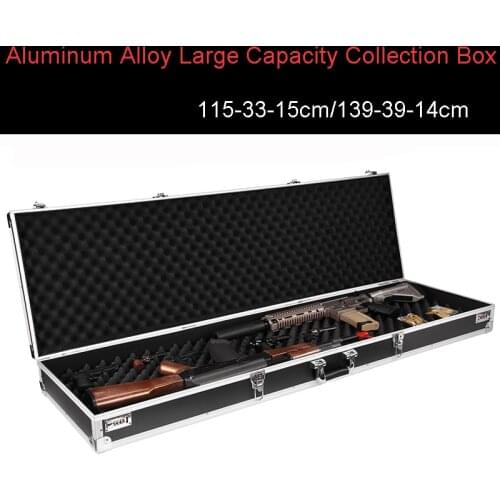 Long tool case Locked Large Rectangular Receiving Box Flat storage iron box Aluminum Alloy Super Large Capacity Collection Box