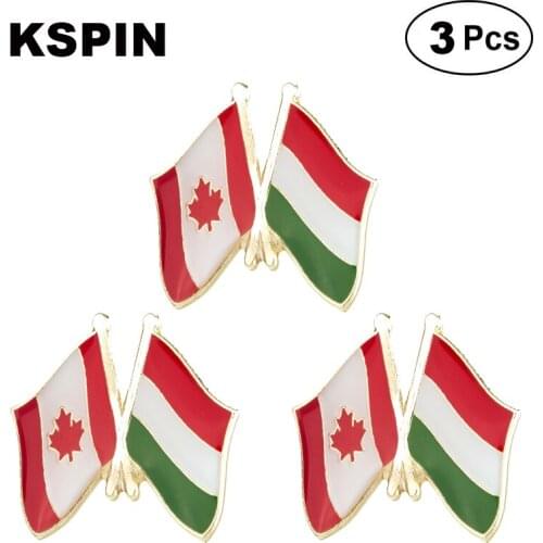 Canada & Hungary Frendship Lapel Pin Brooches Pins Flag badge Brooch Badges