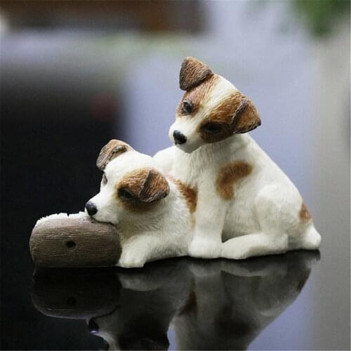 JJM Jack Russell Terrier Dog Pet Figure Canidae Animal Car Decor Collector Toy Model Educational for Children Adults Kids Gift