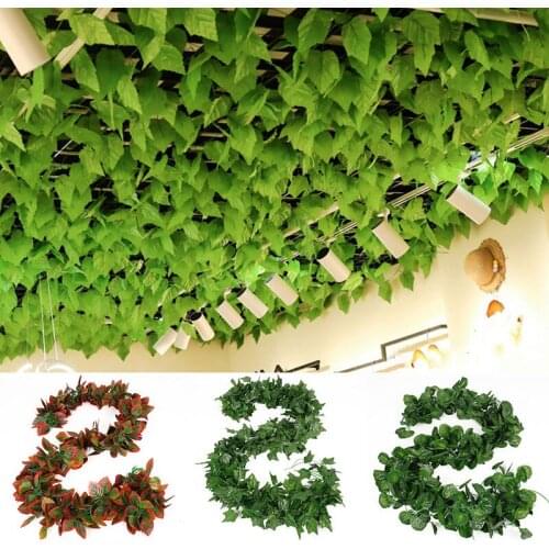 5PCS New Artificial Plant Vines Silk Grape Leaves Garland Faux Simulation Flower Rattan Home Decoration Wedding Party Decoration