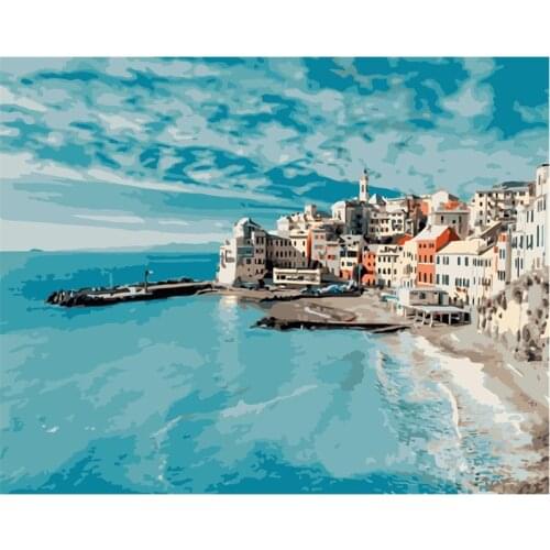 Painting By Numbers DIY Dropshipping Beautiful Scenery on the Beach Landscape Handmade Gift For Adult Unique Gift Home Decor