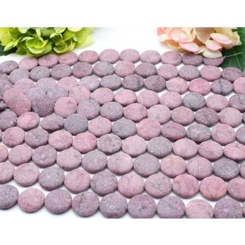 25X8mm AAAAA Natural Matte Surface Rhodochrosite round stone Beads For DIY necklace bracelet jewelry 15 "free delivery