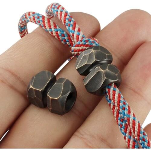 1pcs/lot Vintage Meteorites Brass Knife Beads Meteor Crater Beads Rope Pendant Vintage Copper Paracord Beads DIY