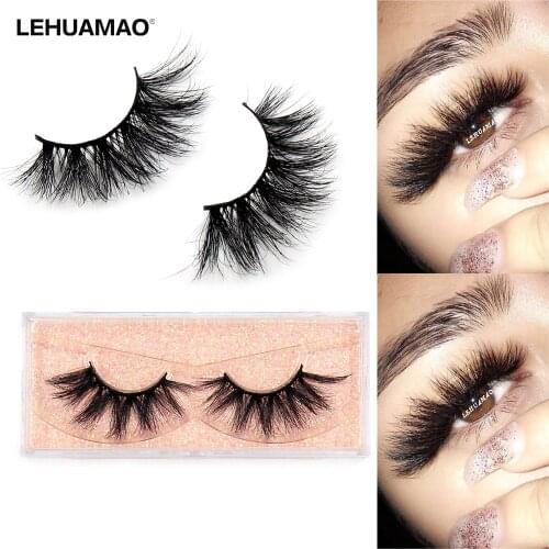 LEHUAMAO 3D Mink Lashes False Eyelashes Fluffy Thick Cross Dramatic Eyelashes Eye Lashes Reusable Wispy Eyelash Extension Make