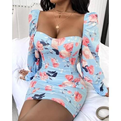 Echoine Floral Print Long Sleeve Mini dress