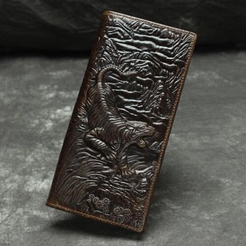Fashion Mens Brand Wallet embossed leather wallet tiger wallet Multifunctional wallet long size
