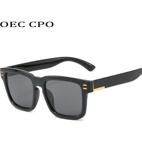 OEC CPO 2019 New Men Oversized Square Sunglasses for Men Vintage Black Glasses Retro Si Fang Sunglasses Female Eyewear O176