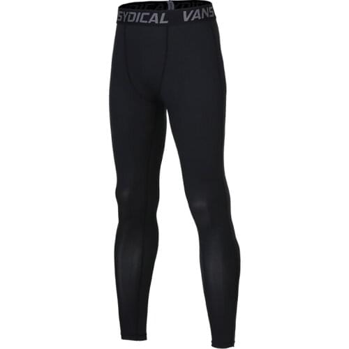 Men Running Sports Leggings Compression Pants Workout Gym Fitness Sportswear Polyester Bottom Black XXL Willarde