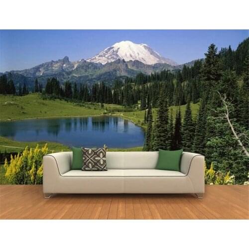 3d papel de parede customized 3d wallpaper murals Snow Mountain and Lake Forest room wallpaper landscape Non-woven wallpaper