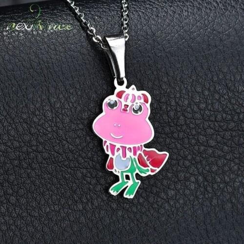 Nextvance 11 Kinds Pink Cloak Frog Queen Pendant Necklace Stainless Steel Cute Animal Chain Necklaces For Kids Collar Accessorie