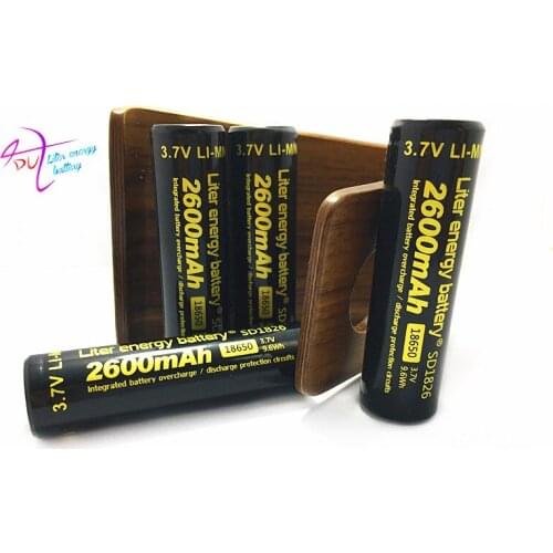 4 pieces of battery Wholesale 100% Authentic Liter energy battery 18650 3.7V 2600MAH li-ion battery