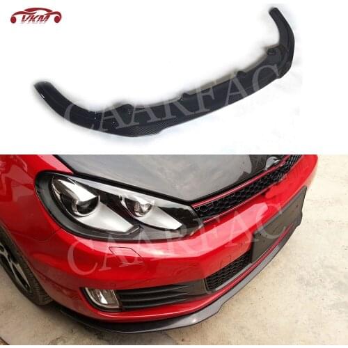 MK6 Carbon Fiber Front Lip Spoiler For Volkswagen VW Golf 6 VI MK6 GTI 2010-2013 RZ Style FRP Head Bumper Chin Shovel