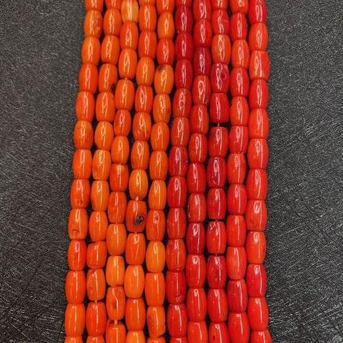Synthetic Red Coral Beaded Rice-shaped Polished Jewelry with Gems DIY To Make Bracelet Charm Ladies Necklace Accessories