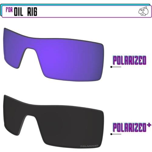 EZReplace Polarized Replacement Lenses for - Oakley Oil Rig Sunglasses - BlackP Plus-PurpleP